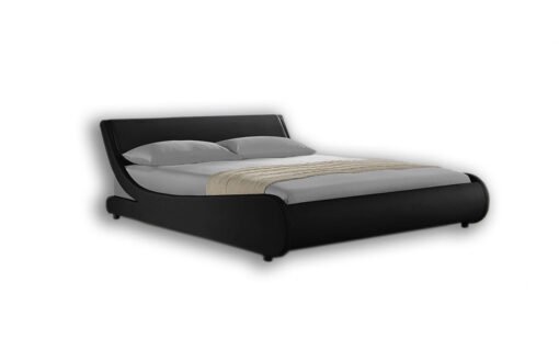 Galactic Leather Double Bed Frame, Black - Image 3