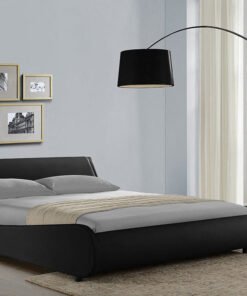 Galactic Leather Double Bed Frame, Black