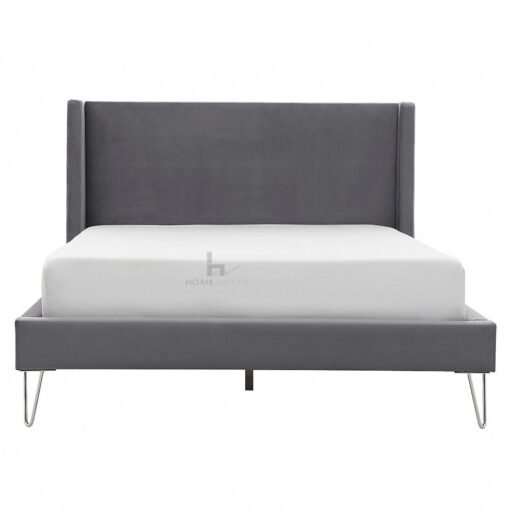 Athena Velvet Double Wingback Bed Frame with Gold Legs, Blue - Image 16