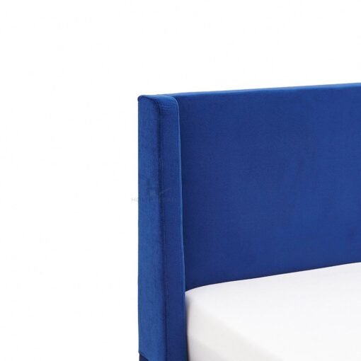 Athena Velvet Double Wingback Bed Frame with Gold Legs, Blue - Image 6
