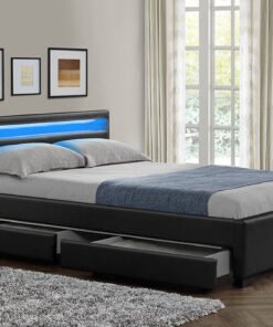 4 Drawers Storage Double Bed LED Header Frame