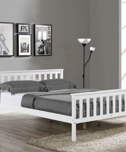 Hampton White Wooden Bed Shaker Style, Double