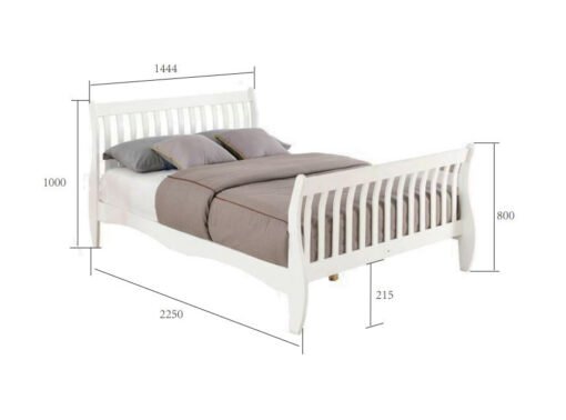 Solid Pine Wood White Bed Frame 4FT6 Double - Image 3