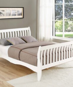 Solid Pine Wood White Bed Frame 4FT6 Double