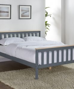 Woodford Wooden Bed Frame Dark Grey & Oak, Double