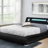 Galaxy Black PU LED Bed Speaker Gas Lift, Double