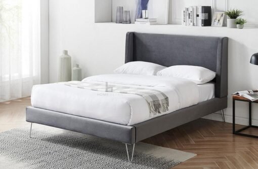 Athena Velvet Double Wingback Bed Frame with Gold Legs, Blue - Image 13